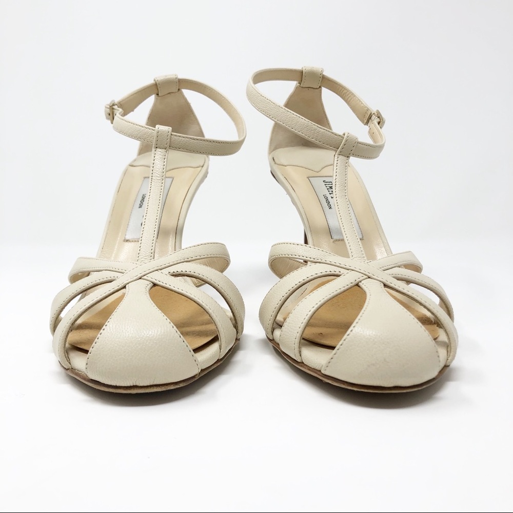 Jimmy Choo London Cream Leather Mary Jane Heel - Picture 3 of 16